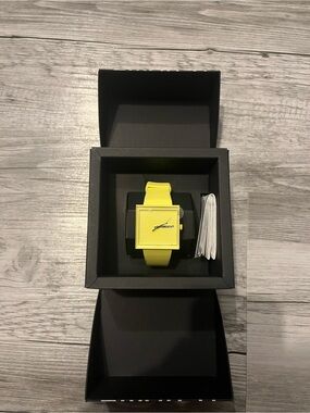 Swatch Yellow Square Dial Men's Watch